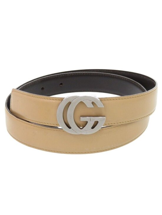 Gucci Interlocking Leather Beige Belt